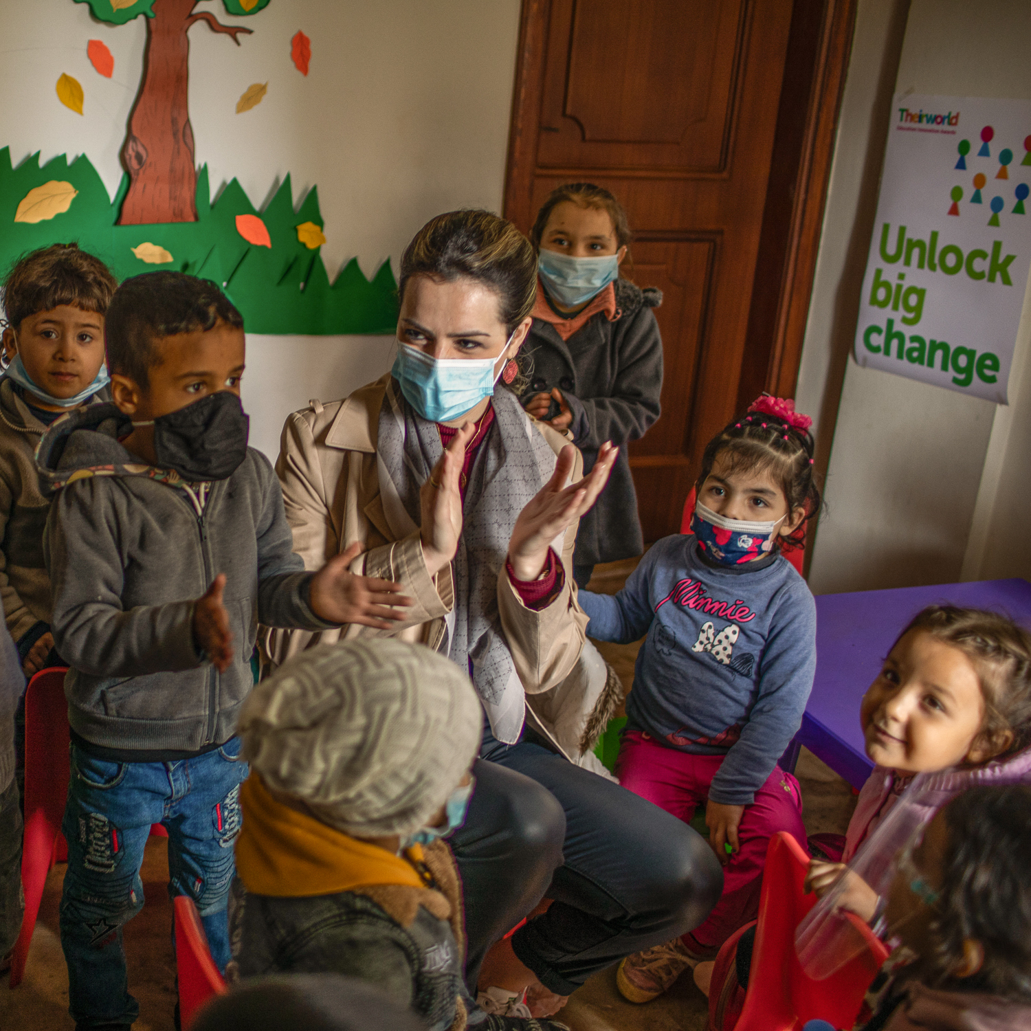 A double shift kindergarten class in Lebanon.