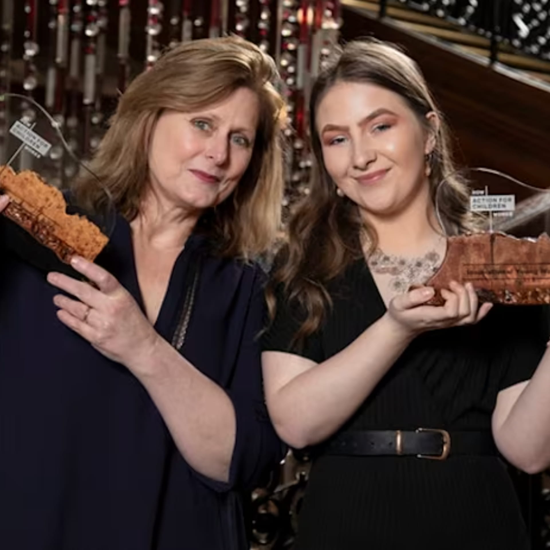 Sarah Brown and Megan Boss with their Action for Children ‘Woman of Influence’ awards